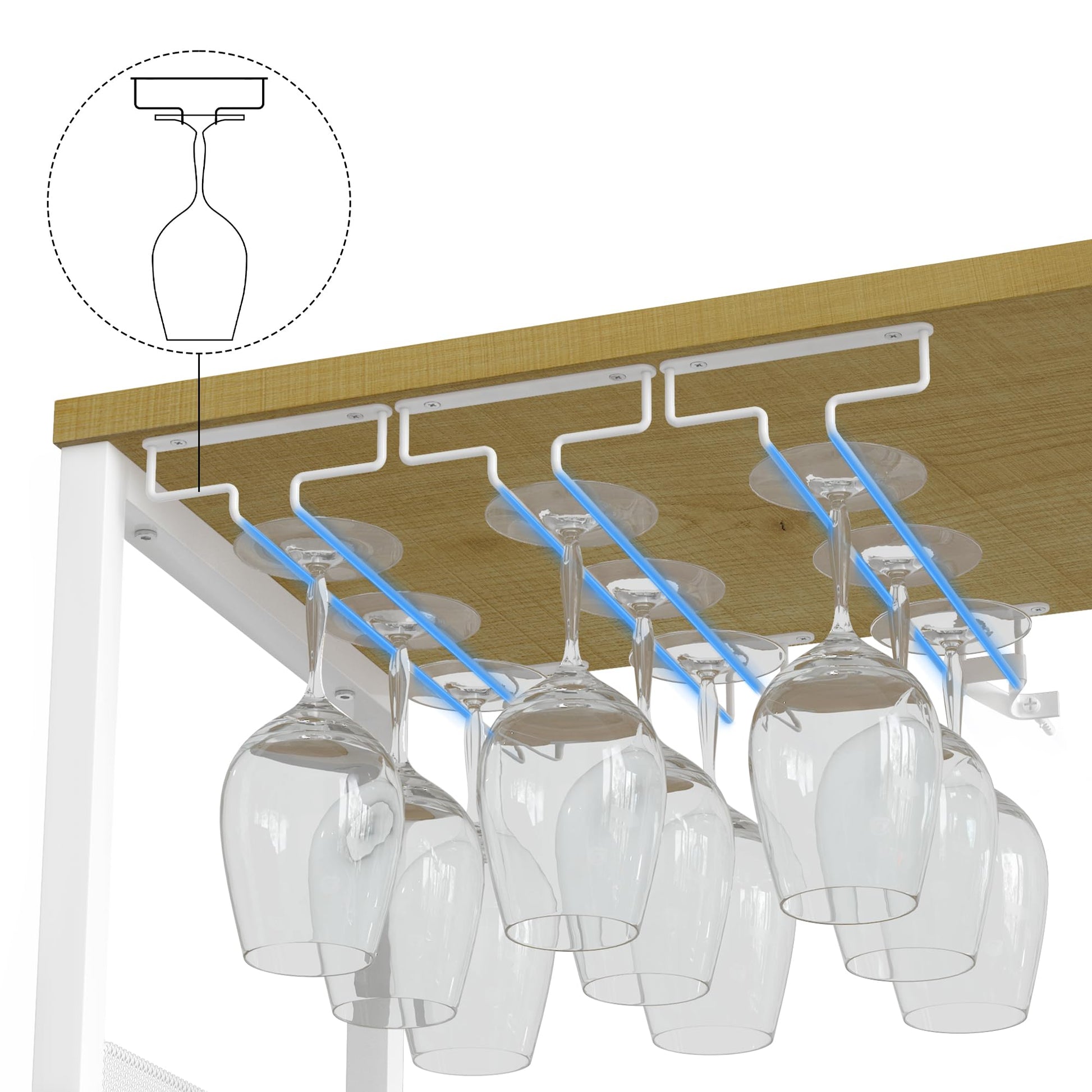 Meuble bar à vin Garvee, 3 niveaux avec casier à vin amovible pour cuisine et bar, 69 cm L x 35 cm P x 92 cm H, blanc, MDF robuste et fer