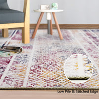 Tapis imperméable Garvee, style marocain bohème, lavable, résistant à l'huile et aux taches, antidérapant, idéal pour les animaux et les enfants, 160 x 230 cm, salon, chambre