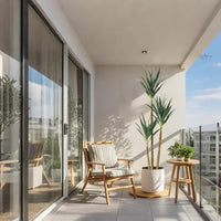 Plante artificielle Garvee en bois de fer brésilien, 1,80 m, arbre de jardin à 5 troncs, flexible et facile d'entretien, en polyéthylène, pot élégant pour la décoration intérieure et extérieure, vert.