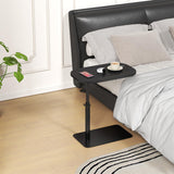 Garvee Table d'Appoint en C pour Canapé, Réglable en Hauteur et Pivotante à 360°, Finition Noir, Design Compact et Résistant à l'Eau pour Salon et Petits Espaces - Noir