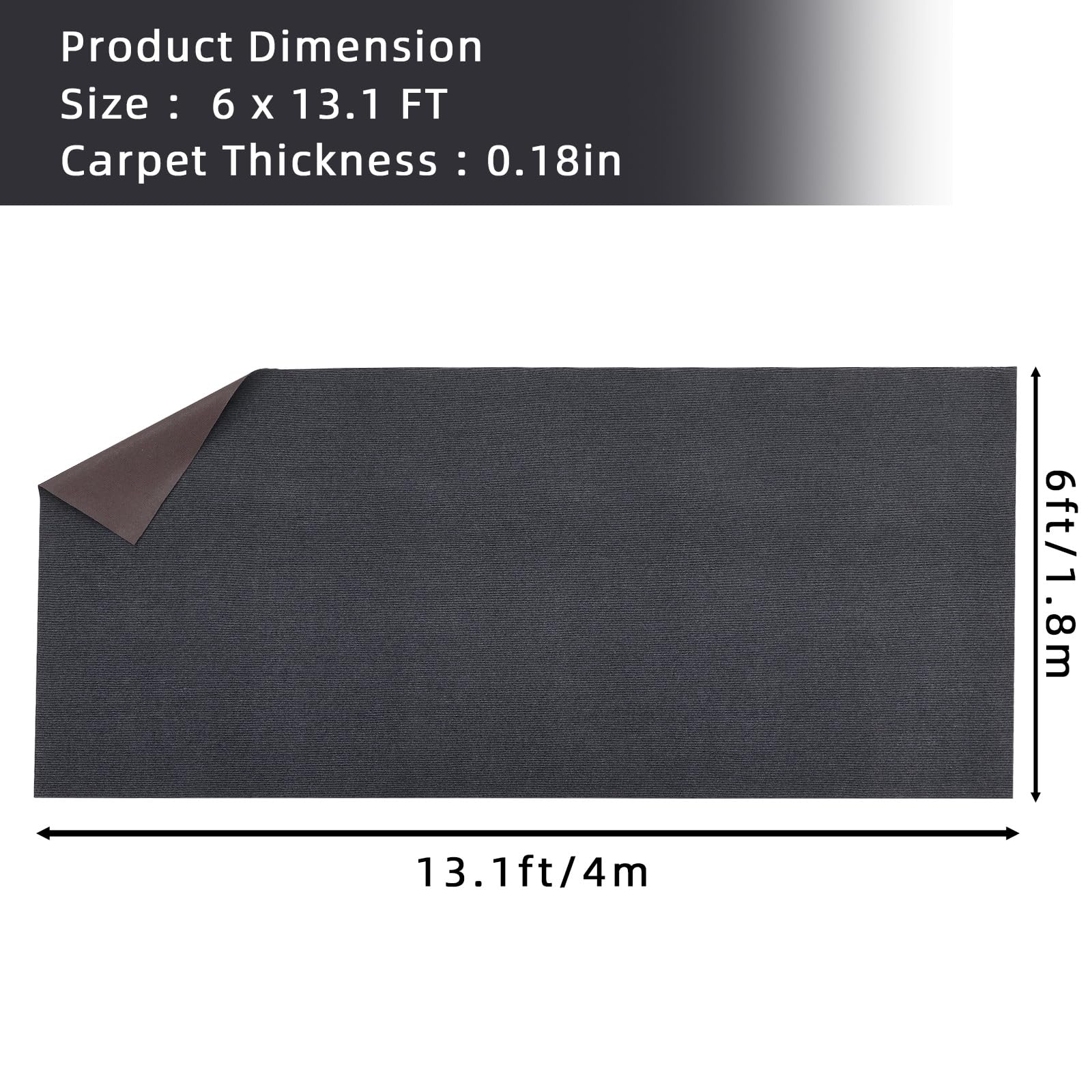 Tapis de sol marin antidérapant Garvee 1,8 x 4 m, gris, pour bateaux, yachts, SUP, kayaks et camping-cars.
