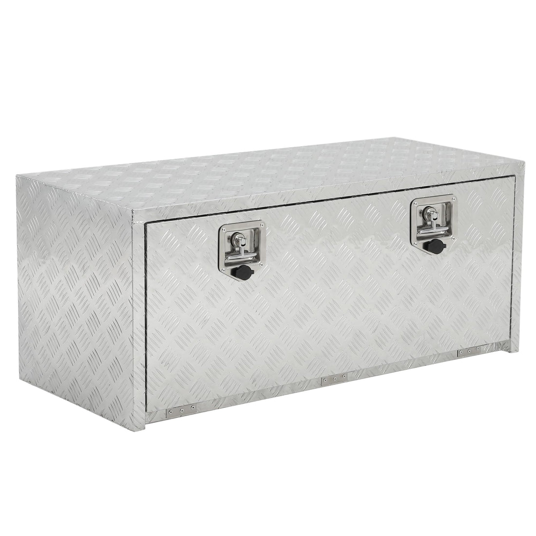 Coffre à outils Garvee 24 pouces en aluminium, coffre de rangement sous châssis, étanche, robuste, avec poignée en T, verrouillable, pour camionnettes et camping-cars, argent