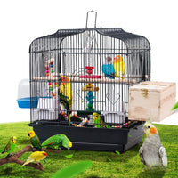 Cage de transport Garvee pour petits oiseaux avec structure métallique, plateau de fond amovible, portable, pour canaris et perruches, compacte, transparente