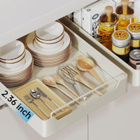 Organisateur de tiroir de cuisine Garvee avec amortisseur, mécanisme de glissement silencieux, robuste, 35 x 43 cm, pour garde-manger et salle de bain