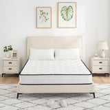Garvee Matelas 140 x 200 cm, Ressorts Ensachés 7 Zones, Hauteur 21 cm, Confort H3, Mousse, Housse Microfibre, Enfants et Adultes - Blanc