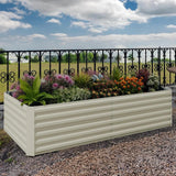 Garvee Bac De Jardin Surélevé Galvanisé 1,8×0,9×0,6m Beige Pour Légumes Fleurs Herbes Extérieur - Beige
