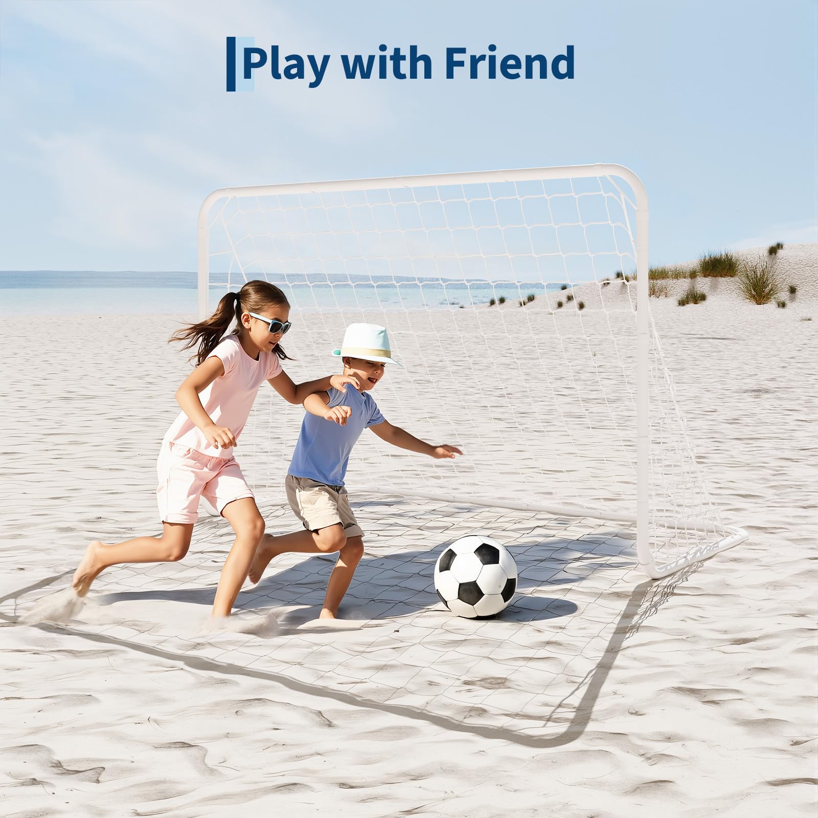 Garvee But de Football Portable pour Enfants et Adultes, Cadre en Acier Galvanisé, Cage d’Entraînement pour Jardin et Extérieur, Rouge