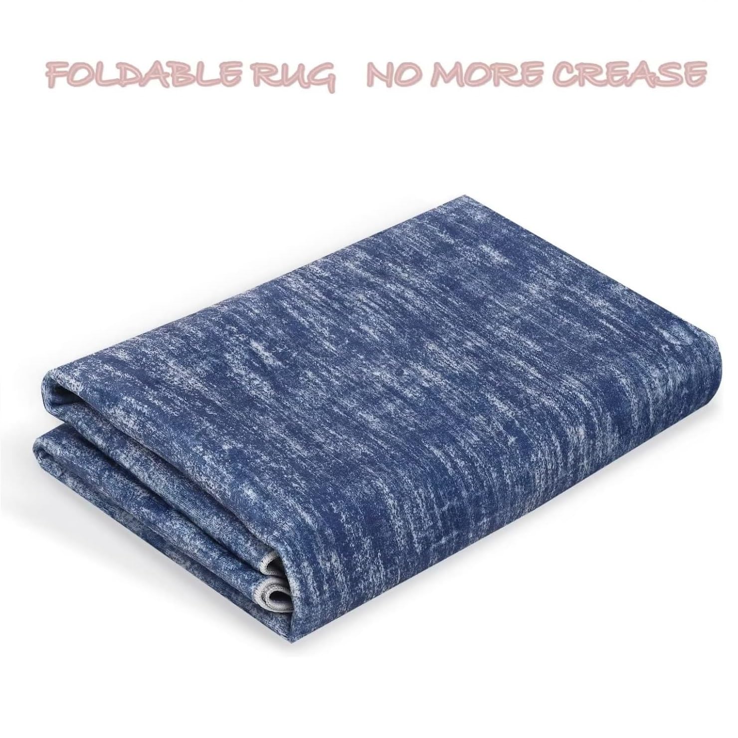 Tapis Garvee lavable en machine, antidérapant, doux et plat, pour salon ou chambre, 160 x 230 cm, bleu