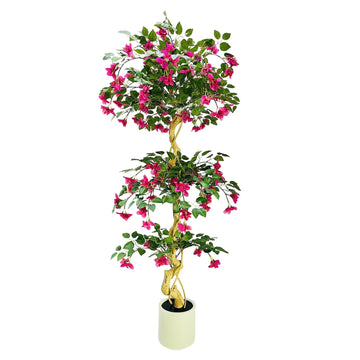 Bougainvillier artificiel rose Garvee de 1,8 m, réaliste et facile d'entretien, en soie, pour une utilisation intérieure et extérieure, léger et polyvalent