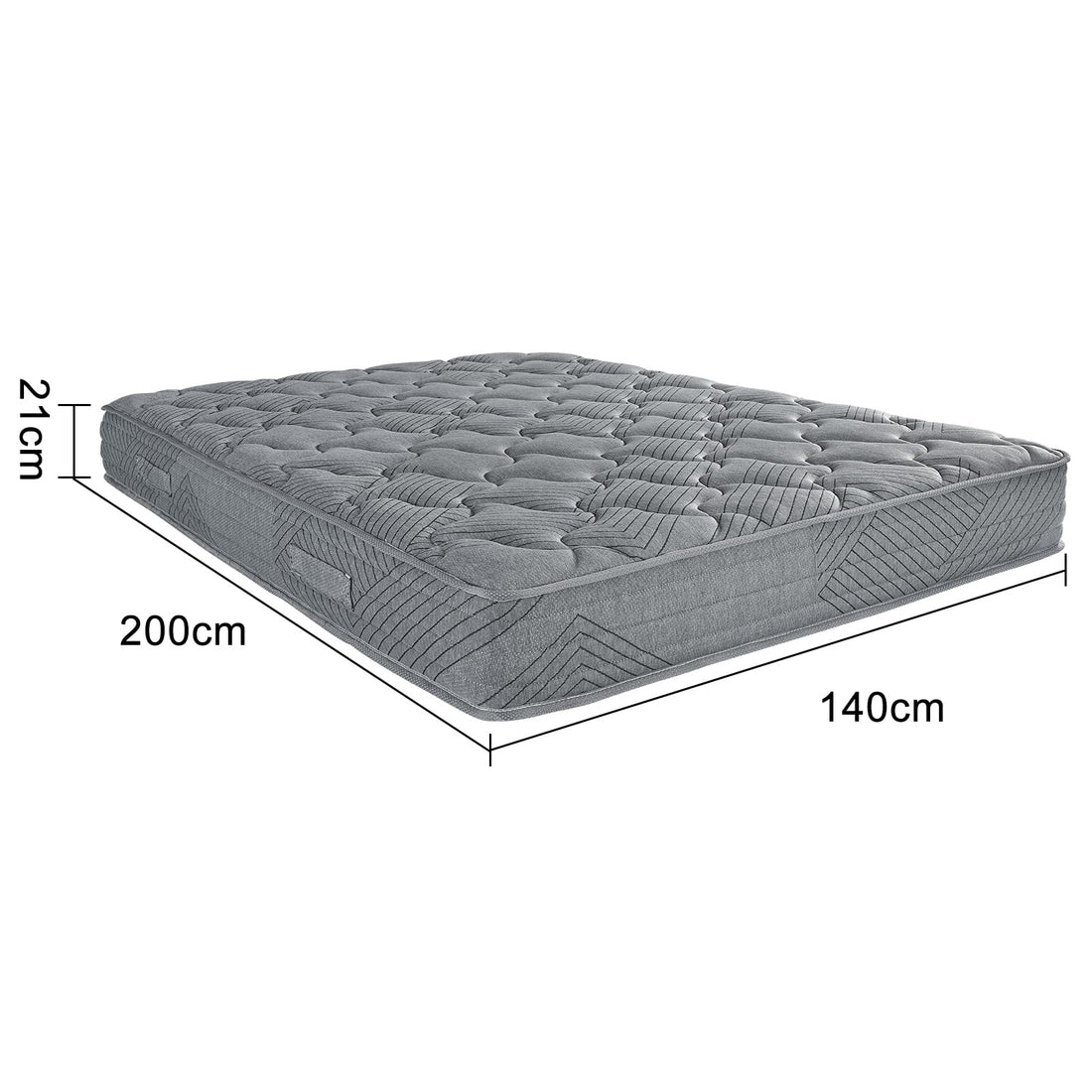Garvee Matelas 140 x 200 cm, Ressorts Ensachés 7 Zones, Hauteur 21 cm, Confort H3, Mousse et Housse Microfibre, pour Enfants et Adultes