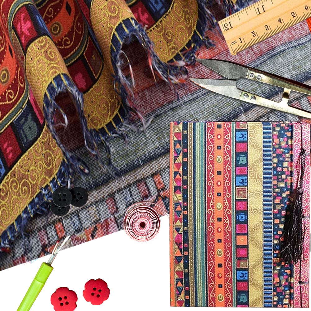 Garvee Lot de 5 coupons de tissu en coton à imprimé ethnique, 25 x 20 cm, multicolore, pour patchwork et projets de couture DIY