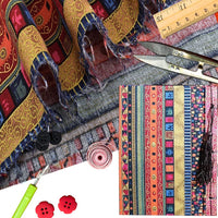 Garvee Lot de 5 coupons de tissu en coton à imprimé ethnique, 25 x 20 cm, multicolore, pour patchwork et projets de couture DIY