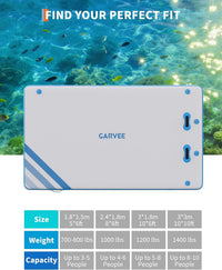 Garvee Ponton Flottant Gonflable Carré 305 × 305 cm, Plateforme Aquatique en PVC avec Échelle et Surface Antidérapante, pour Mer et Piscine, Blanc et Bleu