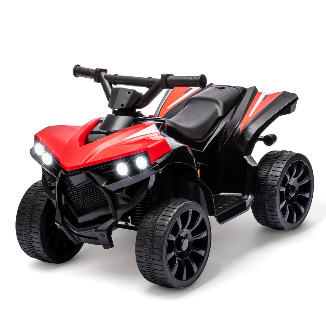 Garvee Quad électrique 6V pour enfant avec LED, musique et conduite fiable, rouge, dès 3 ans