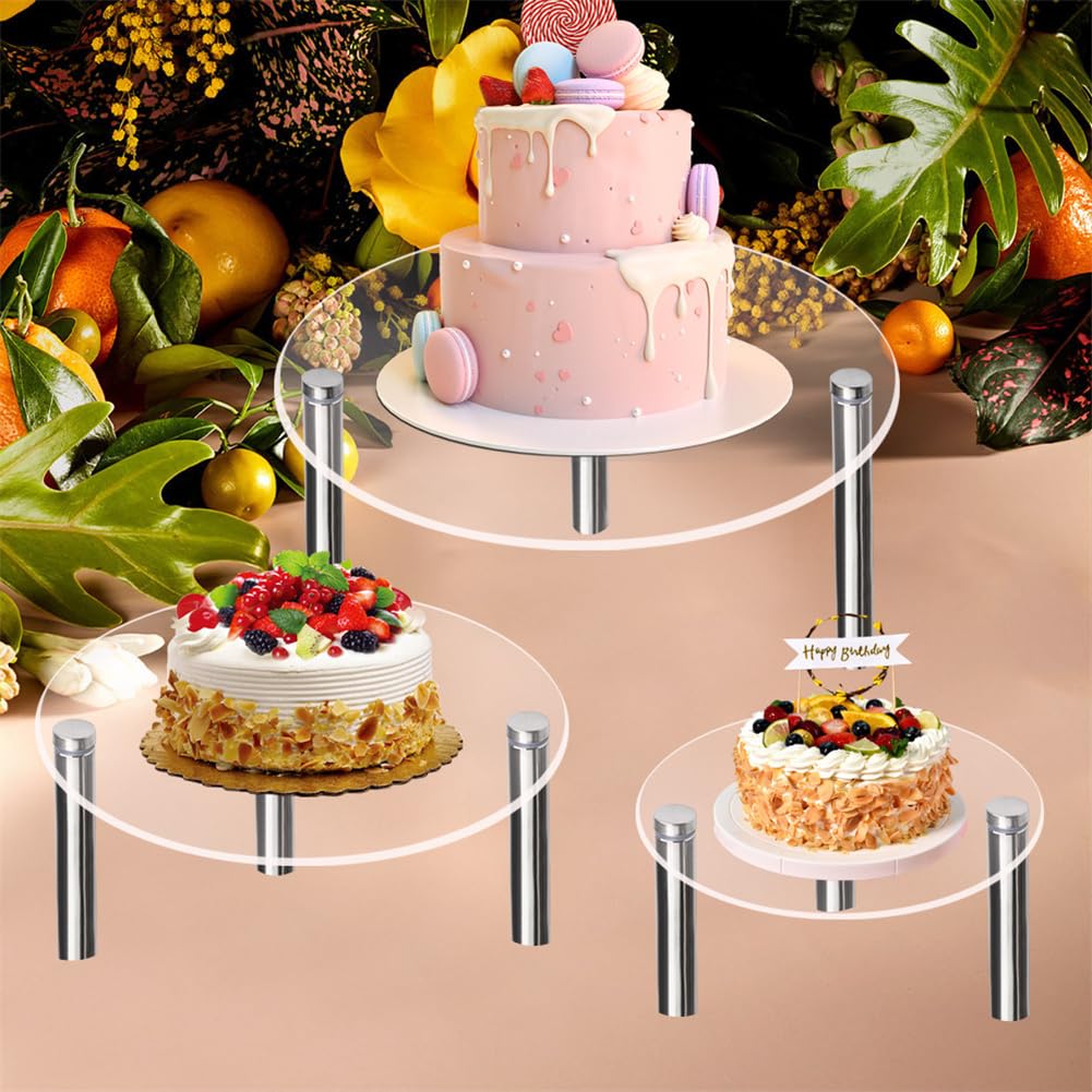 Présentoir à gâteaux Garvee 20,3 cm transparent avec pieds en métal, réutilisable et résistant à la chaleur, pour gâteaux et amuse-bouche, 115 x 20 x 30 cm