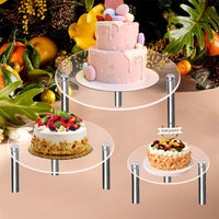 Présentoir à gâteaux Garvee 20,3 cm transparent avec pieds en métal, réutilisable et résistant à la chaleur, pour gâteaux et amuse-bouche, 115 x 20 x 30 cm