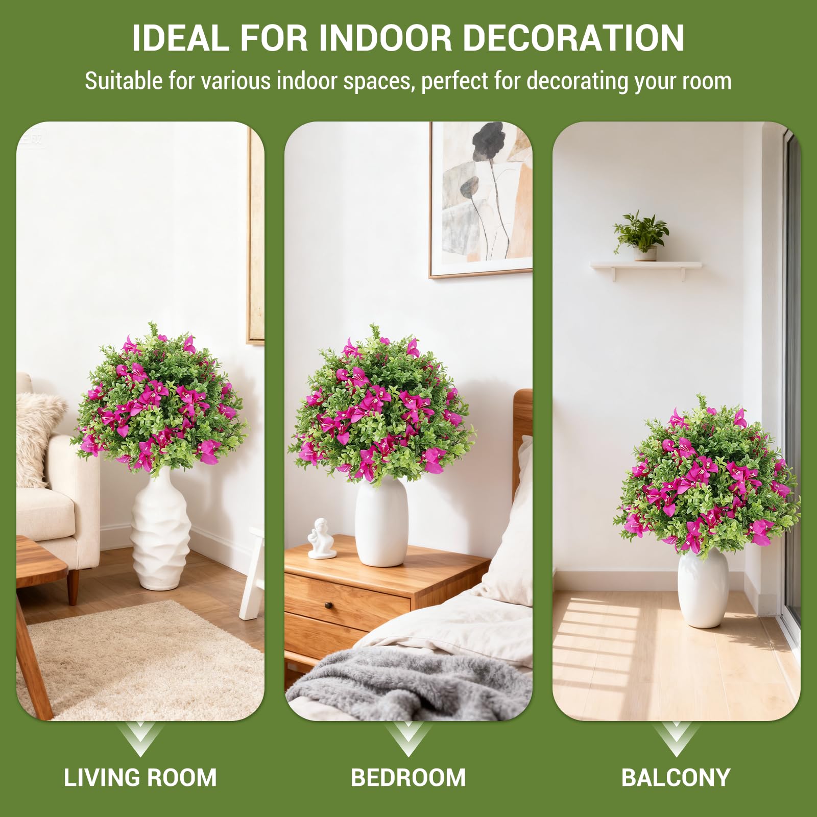 Garvee Lot de 2 arbres artificiels de 61 cm, plantes réalistes et durables pour décoration intérieure et extérieure, vert