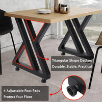 Pieds de table en métal Garvee 40 x 45 cm (15,7 x 17,7 po), robustes, en fer forgé, réglables, pour tables de salle à manger et de jardin, noirs.