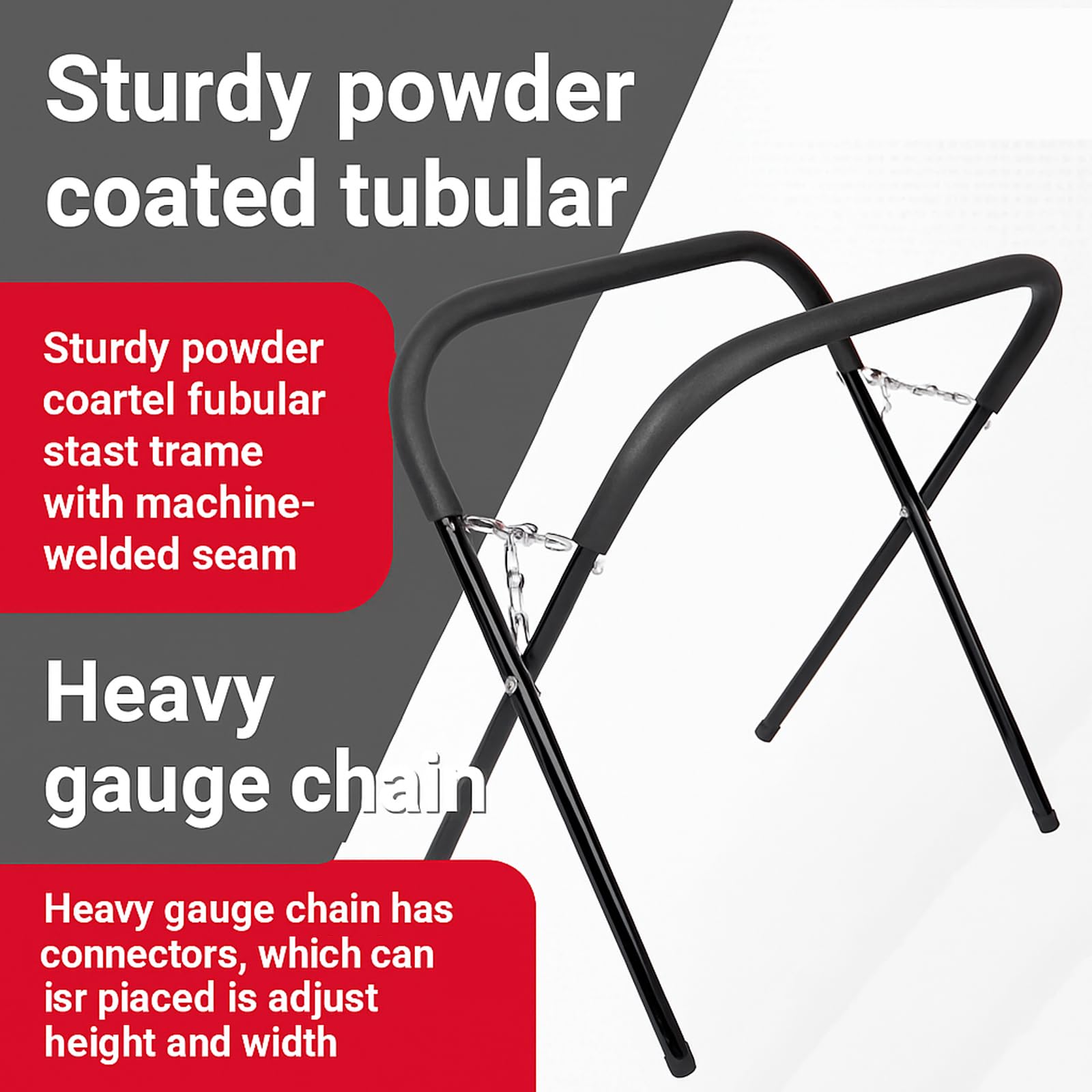 Garvee Support de Travail Pliable 340 kg, Réglable et Rembourré, Cadre en Acier pour Atelier, Noir