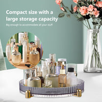 Organisateur rotatif Garvee, plateau de rangement pivotant à 360° pour cosmétiques, porte-épices de cuisine, transparent, 28 x 28 x 4,7 cm