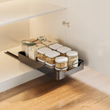 Garvee, tiroir pliable et extensible, organisateur de rangement sous-meuble modulable pour placards de cuisine, 43 x 25 x 18 cm, métal, installation sans perçage, blanc - 