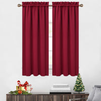 Cantonnières occultantes Garvee, lot de 2, 66 x 114 cm, rouges, pour salon, cuisine, chambre, isolantes thermiques