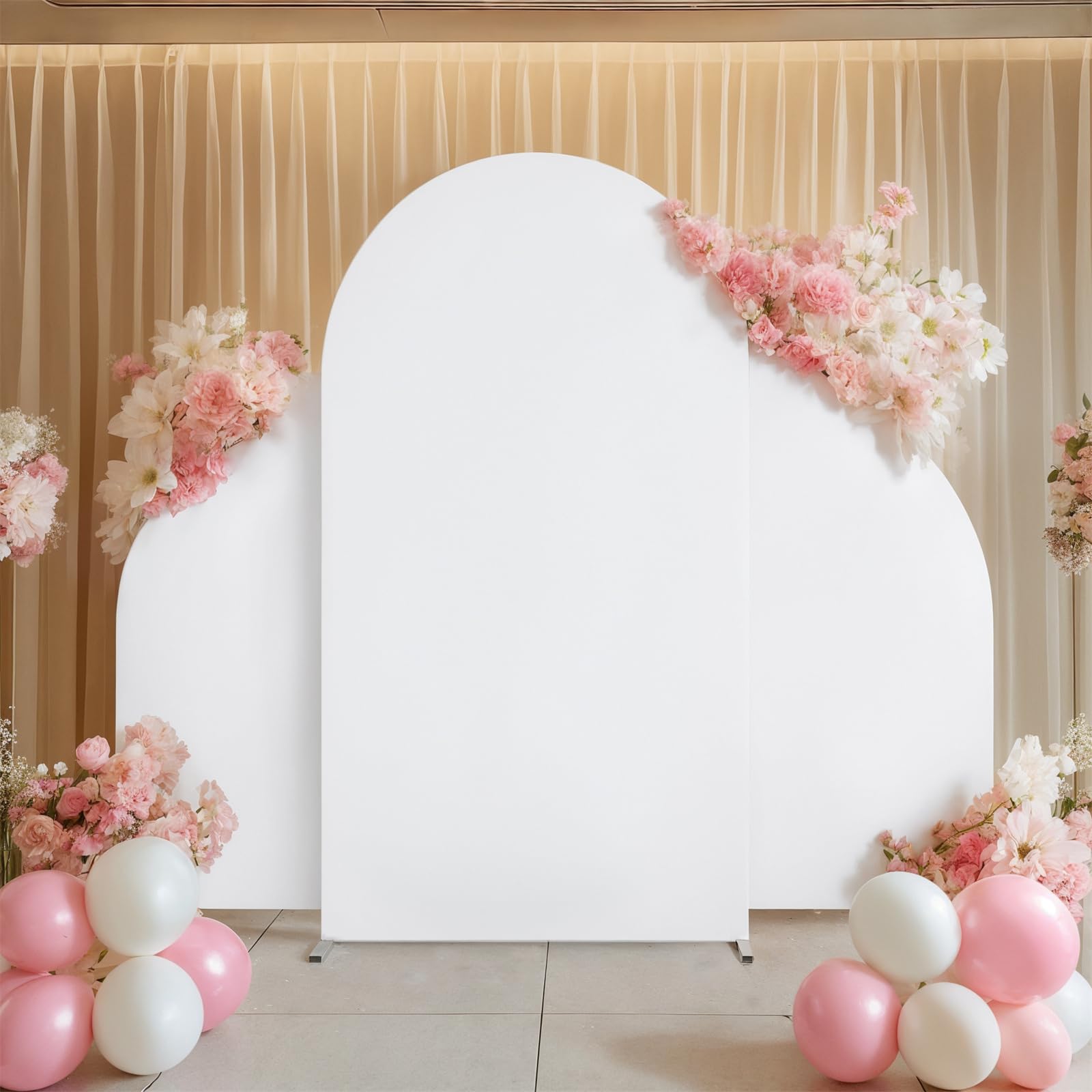 Ensemble de housses pour support de fond d'arche Garvee, double face, extensibles en spandex, infroissables, portables, 1,5 m et 2,2 m, pour mariage et fête.
