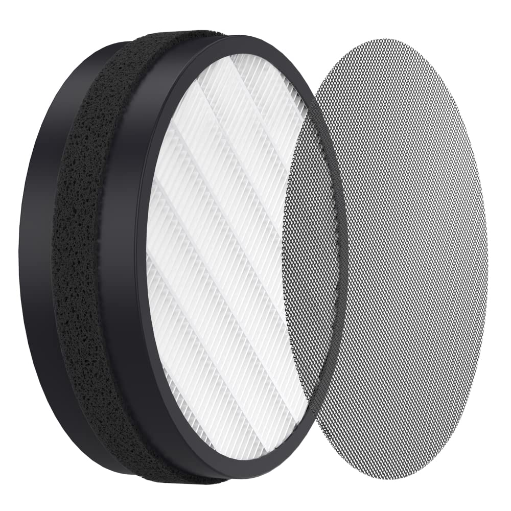 Filtre de rechange Garvee pour purificateur d'air H13 True HEPA à charbon actif, filtration en 4 étapes, blanc, pour usage domestique, remplacement facile