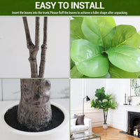 Arbre artificiel d'intérieur Garvee de 1,5 m, réaliste, sans entretien, matériau de haute qualité, polyvalent et durable, idéal pour la décoration de la maison et du bureau, vert.