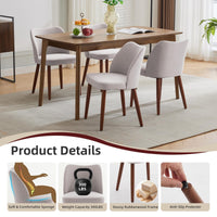 Chaises de salle à manger Garvee modernes, lot de 2, avec dossier ergonomique et pieds en bois d'hévéa, pour salle à manger, salon ou restaurant, gris lin