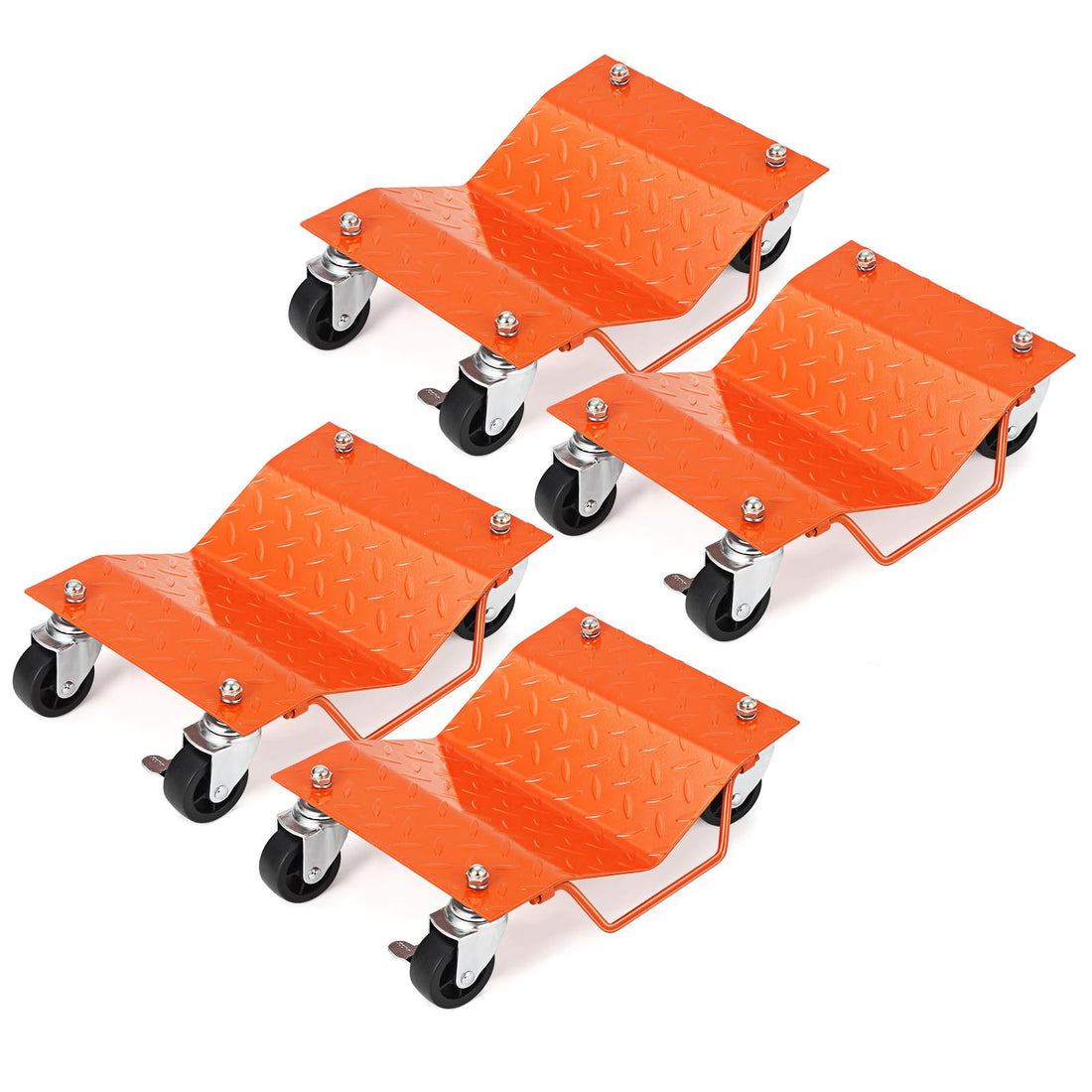 Garvee Ensemble de chariots de manutention, 4 pièces, capacité de 2722 kg (2722 kg), acier au carbone avec verrouillage de sécurité