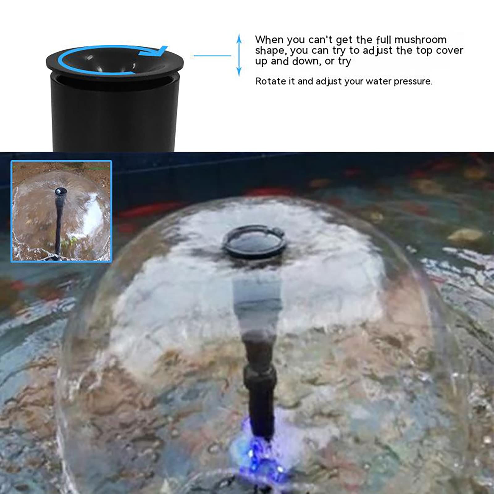 Ensemble de 9 buses Garvee pour pompe de fontaine, réglables en hauteur, têtes d'arrosage cascade pour pompes submersibles, jardin, aquarium, bassin, noir