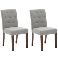 Garvee Ensemble de 2 chaises de salle à manger rembourrées, style Parsons moderne, revêtement en lin doux, pieds en bois robustes, soutien ergonomique