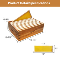 Ruche Langstroth Garvee à 10 cadres en bois de cèdre - Maison à abeilles 100 % cire d'abeille - Hausse moyenne pour l'apiculture - 41 x 50 x 17 cm - Matériel professionnel