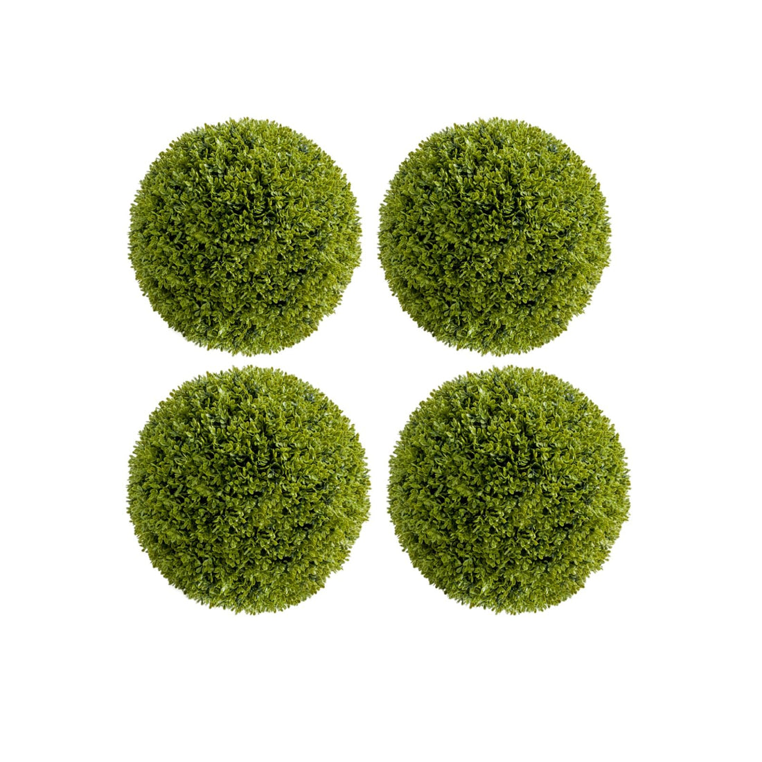 Garvee Lot de 4 boules de buis artificielles Ø 30 cm en PE, résistantes aux UV et à l’eau, à suspendre, pour jardin et mariage
