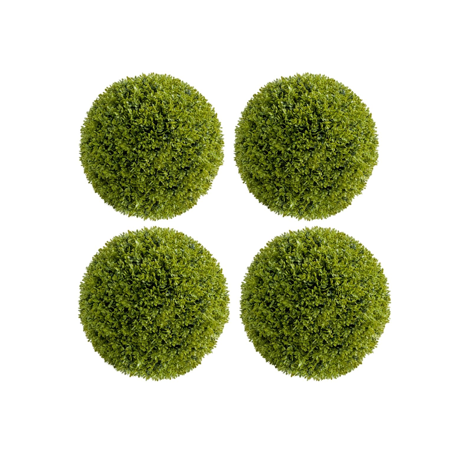 Garvee Lot de 4 boules de buis artificielles Ø 30 cm en PE, résistantes aux UV et à l’eau, à suspendre, pour jardin et mariage