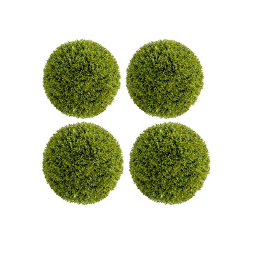 Garvee Lot de 4 boules de buis artificielles Ø 30 cm en PE, résistantes aux UV et à l’eau, à suspendre, pour jardin et mariage