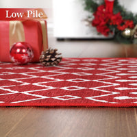 Tapis de Noël Garvee, géométrique, lavable, antidérapant, résistant à l'eau et aux taches, envers en polyester TPR, 140 x 200 cm, salon, festif
