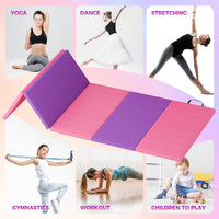 Tapis de gymnastique pliable Garvee 1,2'' en mousse EPE et cuir PU antidérapant, portable, pour le yoga et les arts martiaux, ensemble de 5 pièces