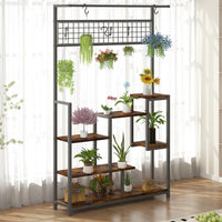 Étagère à plantes Garvee avec lampe de croissance, 7 niveaux, en métal robuste, pour balcon et salon, noire