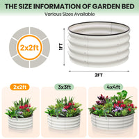 Potagers surélevés Garvee, lot de 2, 60 x 60 x 30 cm, galvanisés, antirouille, fond ouvert, en acier blanc, pour légumes et fleurs