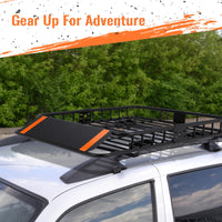 Panier de toit Garvee 117 x 91 x 13 cm en acier thermolaqué pour SUV, camions et camping-cars, capacité de charge de 90 kg