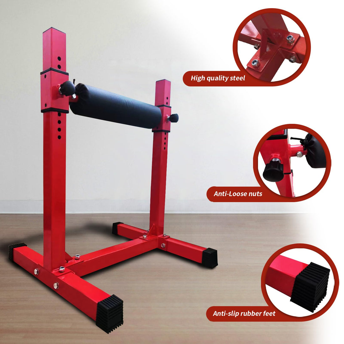 Support pour squat bulgare Garvee avec 11 hauteurs, rembourrage confortable, acier pour salle de sport et domicile, léger et polyvalent