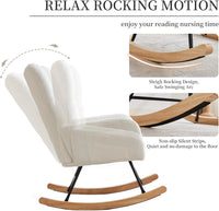 Fauteuil à bascule Garvee, fauteuil inclinable, fauteuil d'allaitement, fauteuil de salon, 90 x 65 x 90 cm, blanc
