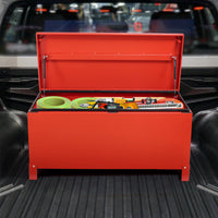 Garvee Coffre à Outils de Chantier 91 × 38 cm, Armoire de Rangement Industrielle en Aluminium, Rouge Bordeaux, pour Outils et Équipement