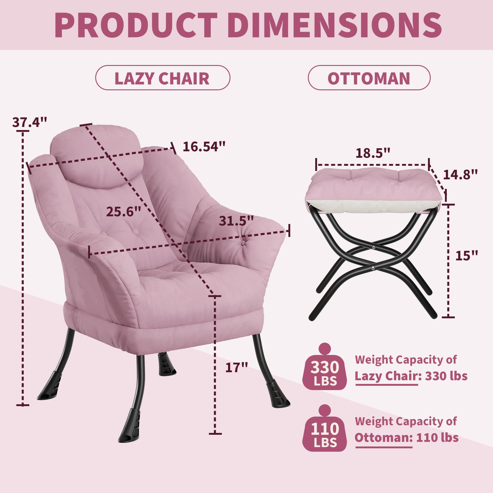 Fauteuil de lecture ergonomique Garvee Lazy Chair avec repose-pieds, pliable, revêtement en coton PP, housse lavable, design moderne, idéal pour les petits espaces.