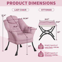 Fauteuil de lecture ergonomique Garvee Lazy Chair avec repose-pieds, pliable, revêtement en coton PP, housse lavable, design moderne, idéal pour les petits espaces.