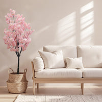 Arbre de cerisier artificiel Garvee de 150 cm avec fleurs roses pour la décoration de la maison, des mariages, des fêtes, du jardin et du bureau.