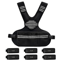 Gilet lesté ajustable Garvee pour femme, 2,7 à 9 kg, avec poids de sable en fer, bandes réfléchissantes, néoprène, ceinture ajustable pour le jogging et la musculation, noir confortable
