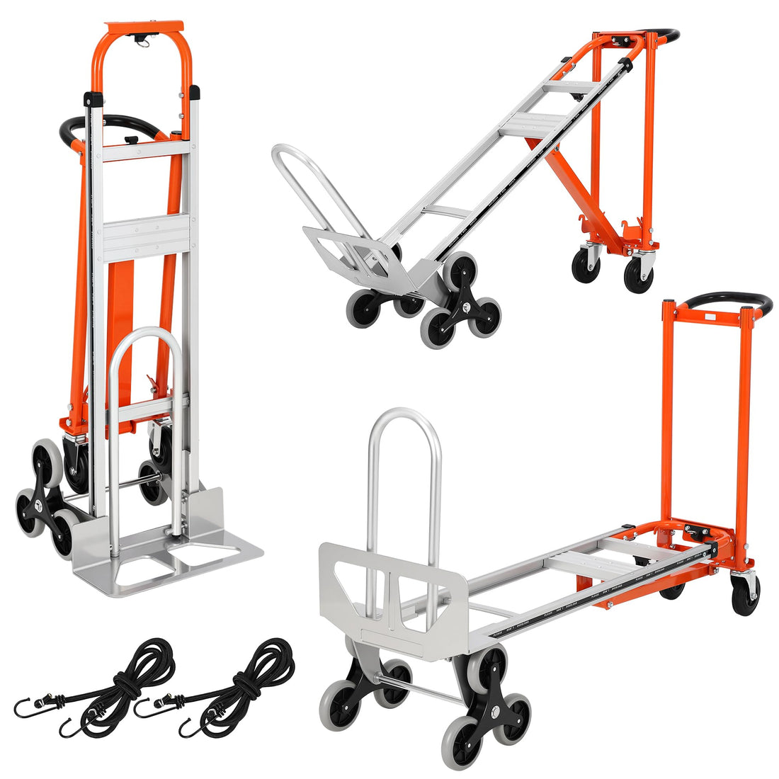 Chariot de manutention pliable 3 en 1 Garvee, capacité de 350 kg, pneus pneumatiques de 25 cm, alliage d'aluminium, sangles élastiques, pour la maison et l'entrepôt, robuste et polyvalent